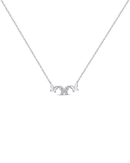 Sabrina Designs Metallic 14K 0.09 Ct. Tw. Diamond Butterfly Necklace