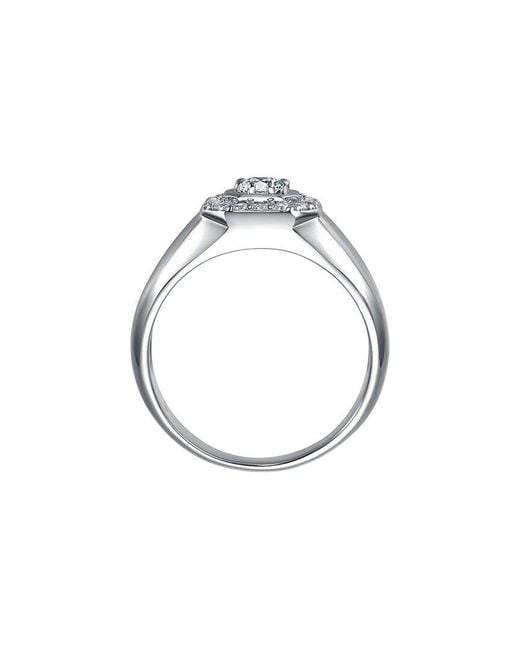 Genevive Jewelry White Rachel Glauber Plated Cz Ring for men
