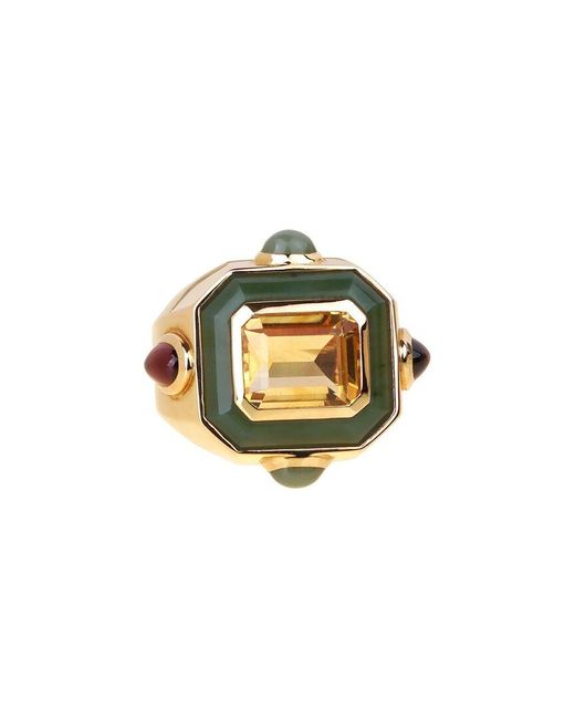 Chanel Metallic 18K Gemstone Cocktail Ring (Authentic Pre-Owned)