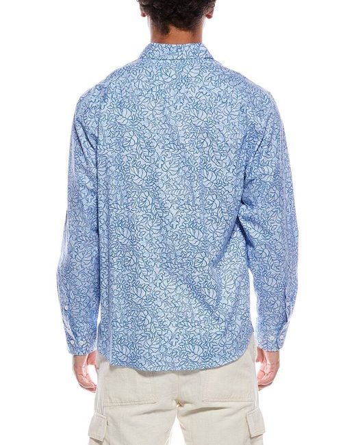 Tommy Bahama Blue Lazlo Seaside Soiree Silk-Blend Shirt for men
