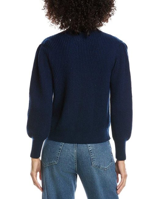 Forte Blue Button Wool & Cashmere-Blend Cardigan