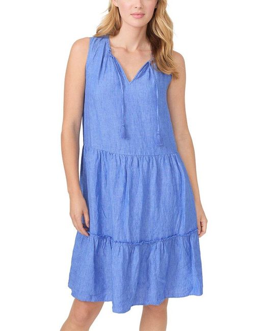 J.McLaughlin Blue Christa Linen-Blend Dress