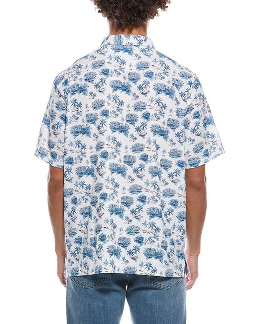 Tommy Bahama Blue Bahama Coast Palm Scape Islandzone Polo Shirt for men