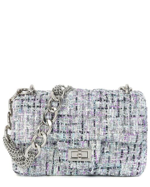 Tiffany & Fred Paris Gray Tweed & Leather Crossbody