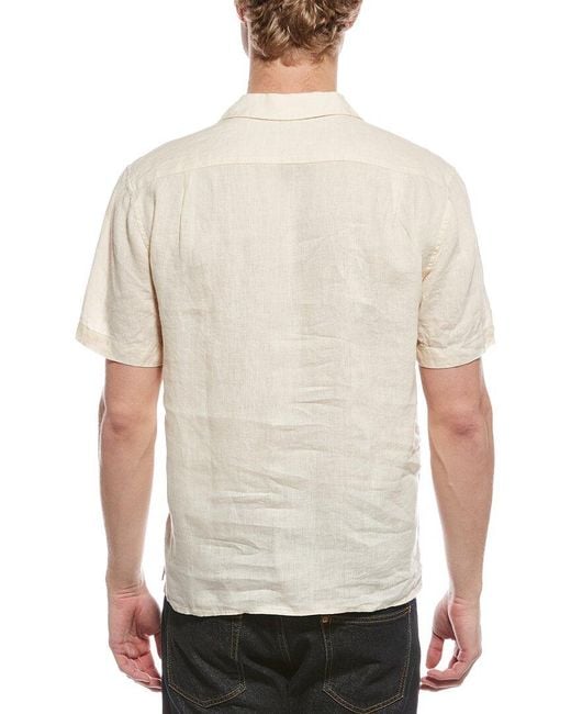 Onia Natural Linen Pintuck Camp Shirt for men