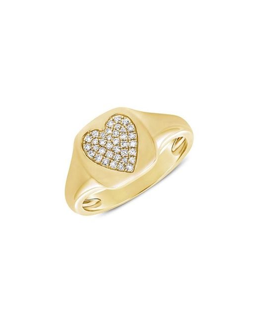 Sabrina Designs White 14K 0.10 Ct. Tw. Diamond Signet Ring