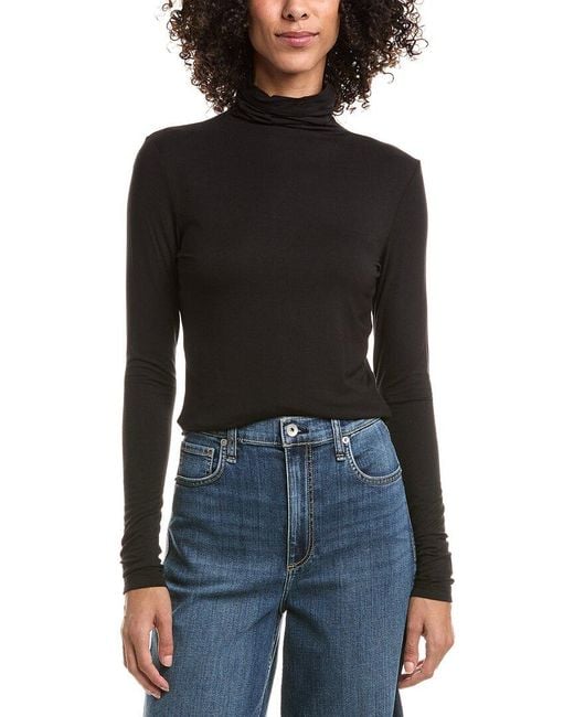 Anne Klein Black The Seamless Turtleneck Top