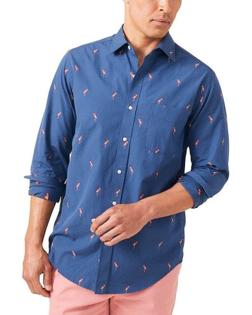 J.McLaughlin Blue Parrot Brookville Shirt for men