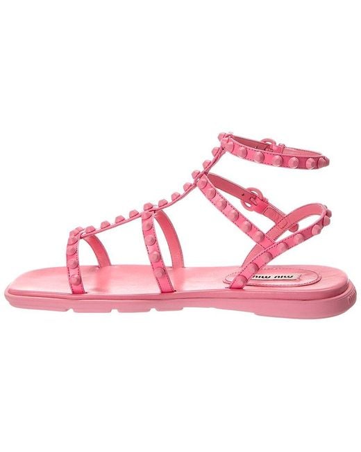 Miu Miu Pink Leather Sandal