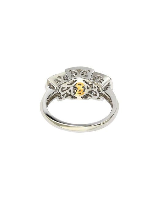 Suzy Levian White Silver Cz Ring