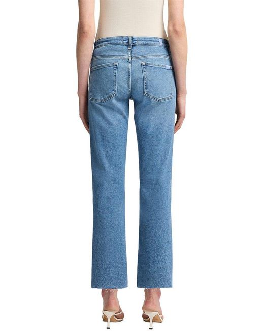 7 For All Mankind Blue Calie Fancy Straight Leg Jean