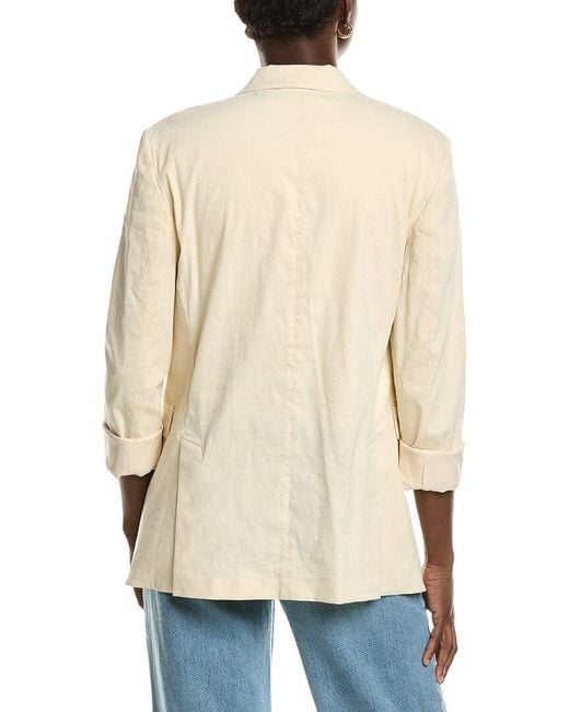 Theory Natural Rolled Sleeve Bf Linen-Blend Jacket