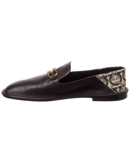 Ferragamo Brown Logo Leather Loafer