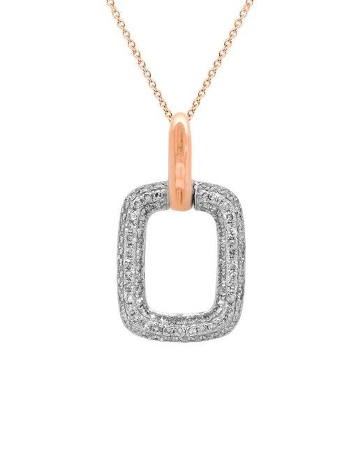 Diana M White Fine Jewelry 14k Rose Gold 0.27 Ct. Tw. Diamond Necklace