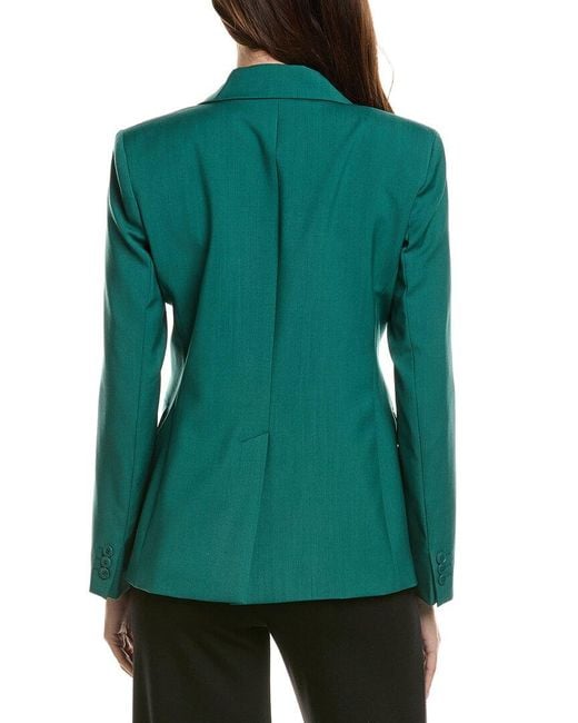 Max Mara Green Lamine Wool Jacket