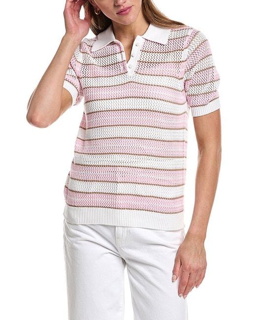 Design History White Striped Boyfriend Sweater