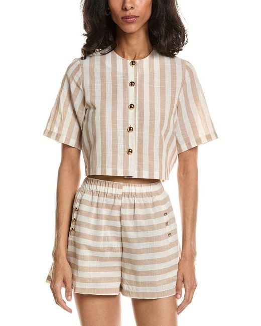 To My Lovers Brown Stripe Top