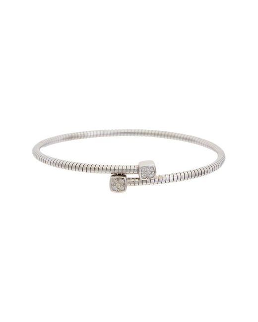 Meshmerise White 18K Over 0.10 Ct. Tw. Diamond Bangle Bracelet