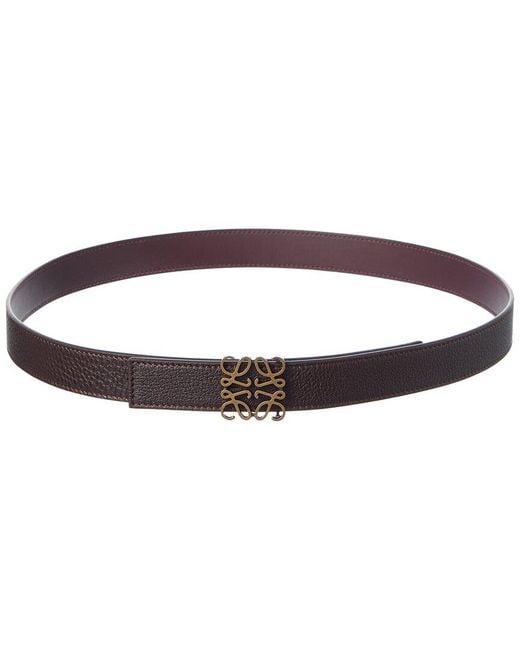 Loewe Brown Anagram Reversible Leather Belt