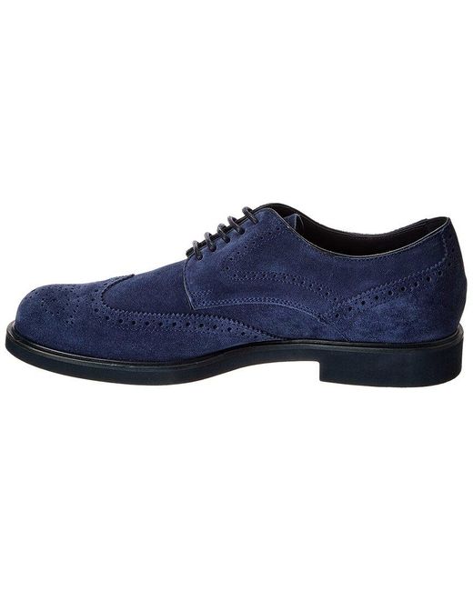 Tod's Blue Suede Oxford for men