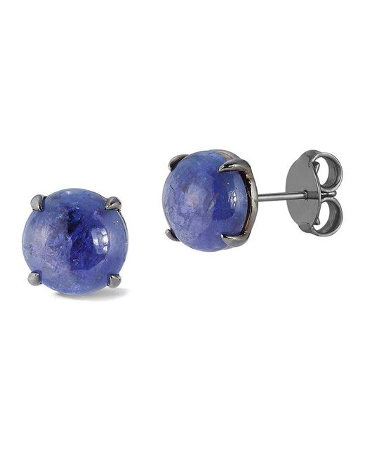 Banji Jewelry Blue Silver 11.00 Ct. Tw. Tanzanite Studs