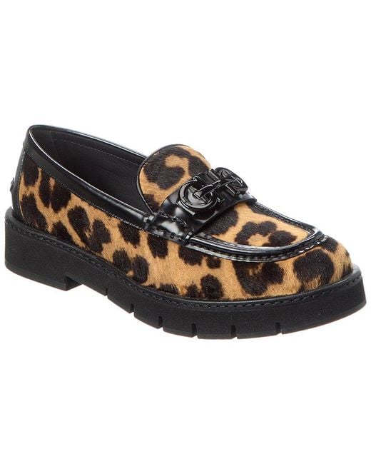 Ferragamo Black Ofelia Haircalf Loafer