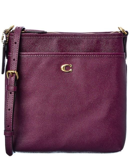 COACH Kitt Leather Crossbody in Purple Lyst