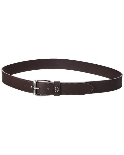 Gucci Brown Interlocking G Leather Belt for men