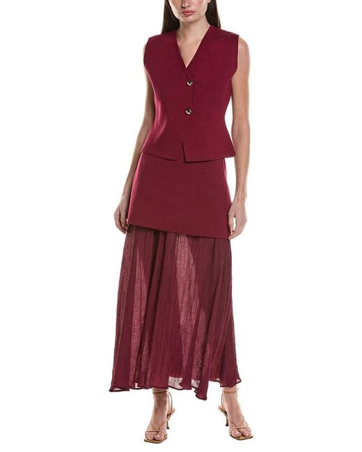 ANNA KAY Red 2Pc Anjelinna Top & Pant Set