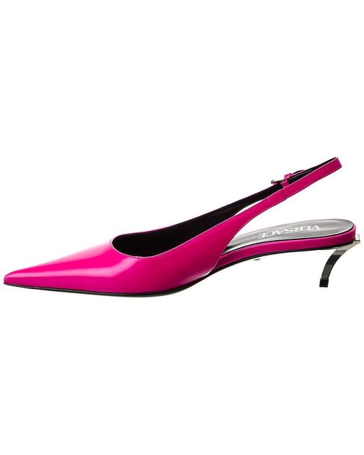 Versace Pink Pin-Point Leather Pump