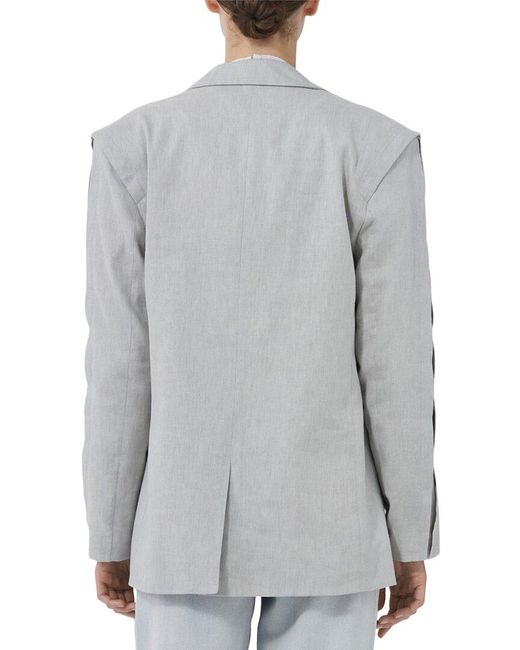 IRO Gray Subi Linen-blend Jacket
