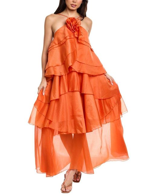 7021 Orange Maxi Dress