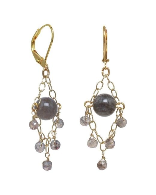 Rachel Reinhardt Jewelry Metallic 14K Over Labradorite Chandelier Earrings