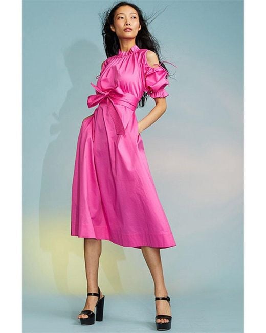Cynthia Rowley Pink Cold; Shoulder Dress