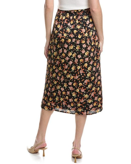 Tahari Natural Floral Midi Skirt