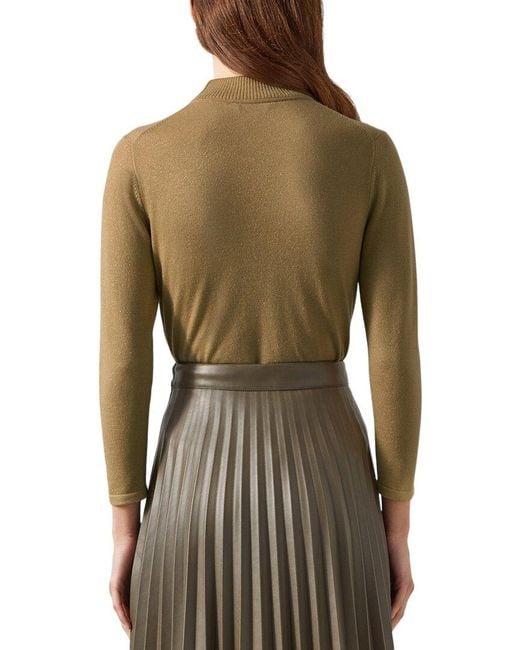 L.K.Bennett Green Sadie Knitted Wool-Blend Top