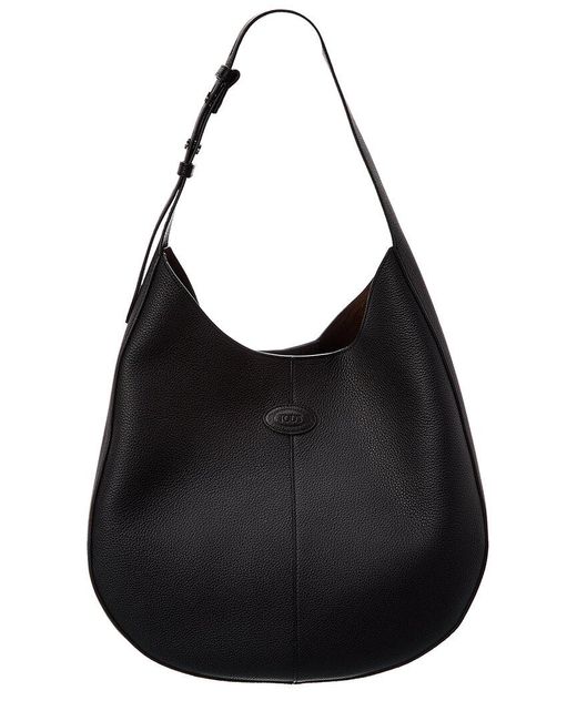 Tod's Black Di Small Leather Hobo Bag