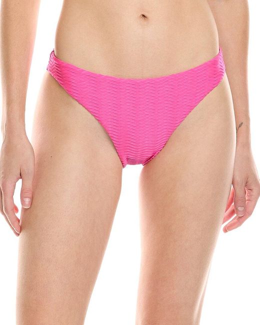 MILLY Pink Margot Textured Chevron Bikini Bottom
