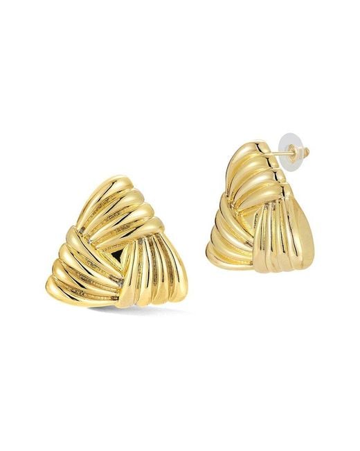 Glaze Jewelry Metallic Plated Vintage-Inspired Triangular Stud Earrings