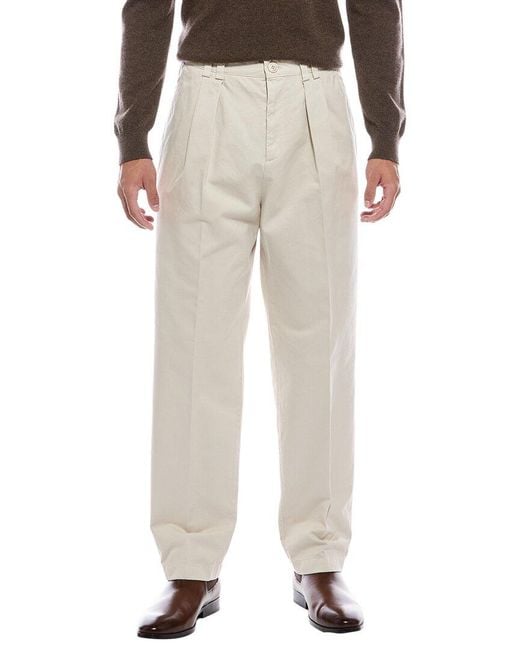 Brunello Cucinelli Natural Pleated Pant for men