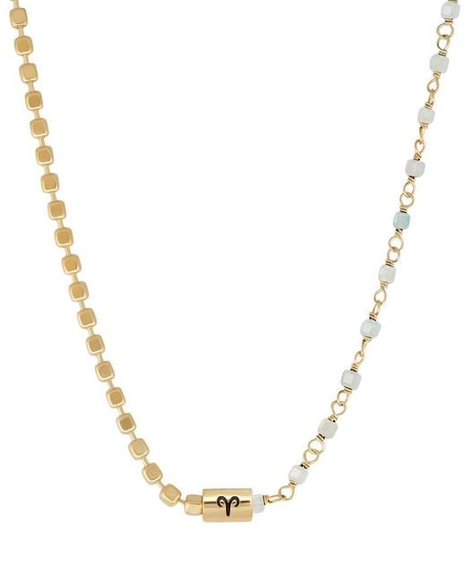 Karma and Luck Metallic Plated Aquamarine Beaded Necklace