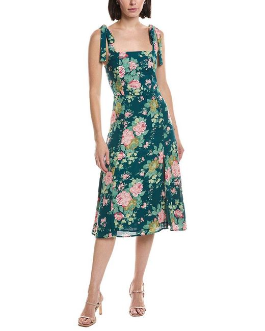 HL Affair Green Sleeveless Midi Dress