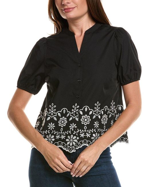 Nanette Lepore Black Short Sleeve Top