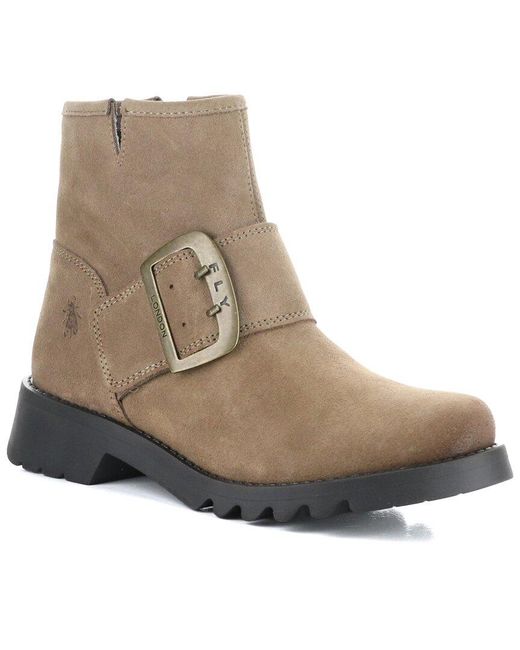 Fly London Natural Rily Suede Boot