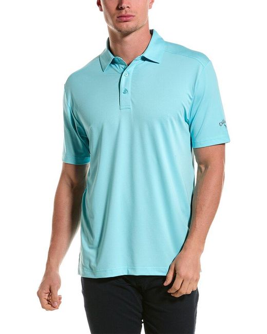 Callaway Apparel Blue Micro Hex Solid Polo Shirt for men