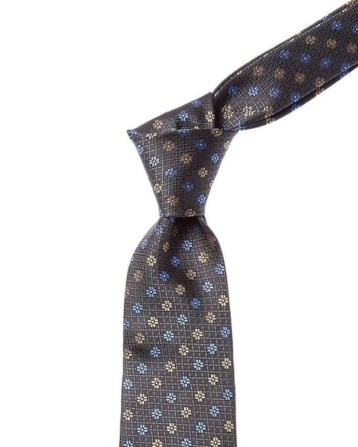 Canali Blue Flowers Silk Tie for men