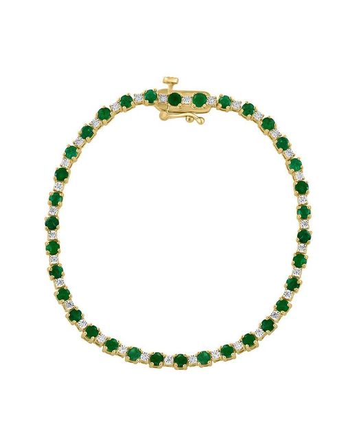 Effy Fine Jewelry Green Plated 3.02 Ct. Tw. Diamond & Emerald Bracelet