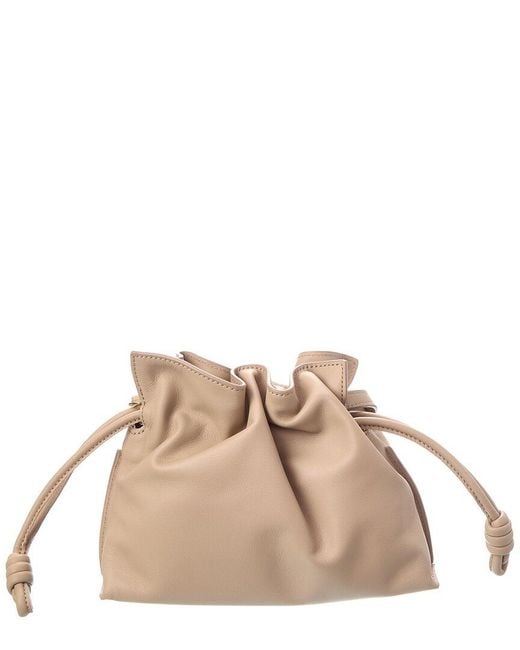 Loewe Natural Flamenco Mini Leather Clutch