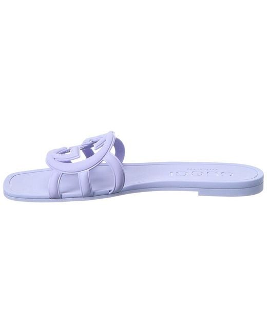 Gucci Blue Interlocking G Leather Sandal