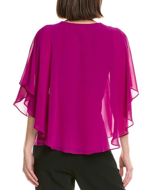 Joseph Ribkoff Pink Sheer Blouse